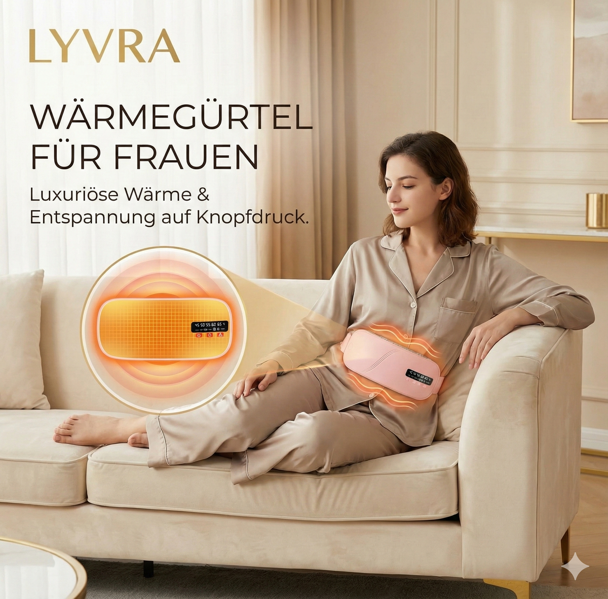 Lyvra LunaBelt™ | Intelligenter Wärme- & Massagegürtel