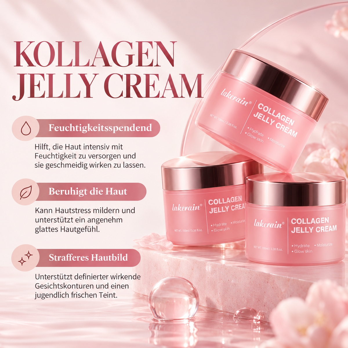 LYVRA RoséCollagen – 4-teiliges Pflegeset