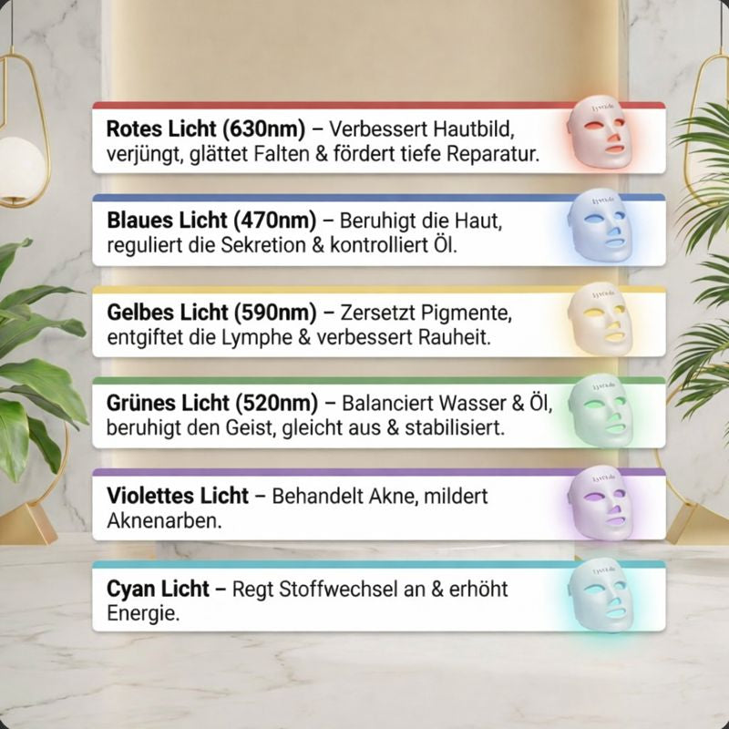 Lyvra 7-in-1 LED Gesichtsmaske mit 150 LEDs für professionelle Lichttherapie