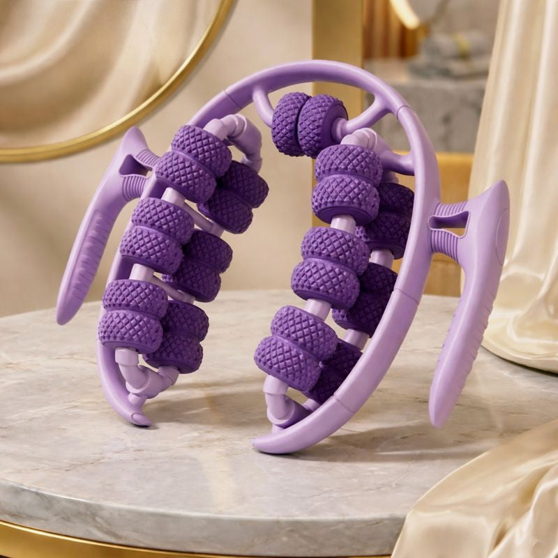 Lyvra Körpermassage Roller in Lila – hochwertiges Anti-Cellulite Massagegerät mit ergonomischem Design für Tiefengewebsmassage, Lymphdrainage und Muskelentspannung