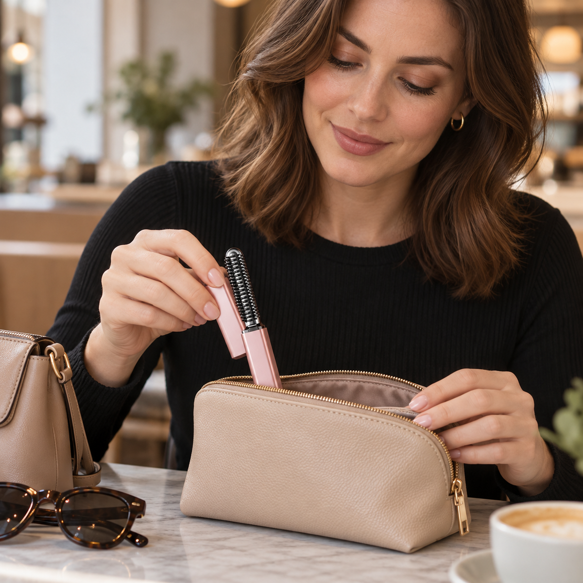Kompakter LYVRA Styling-Kamm für die Handtasche und zum Nachstylen unterwegs