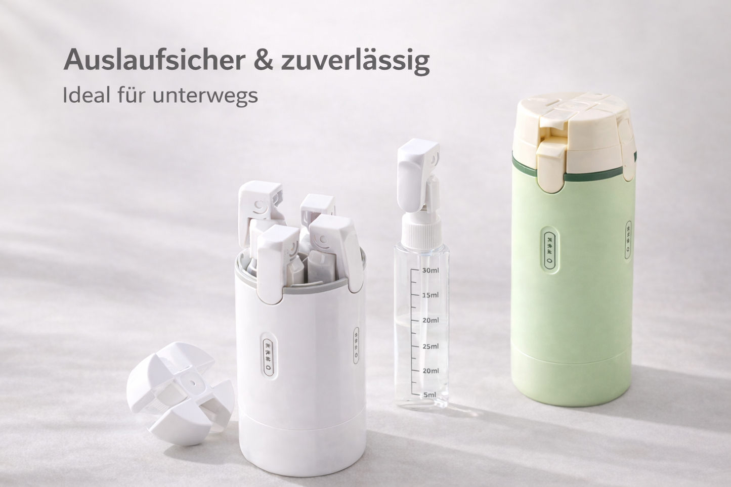 4-in-1 Reiseflasche für Shampoo, Lotion und Pflegeprodukte