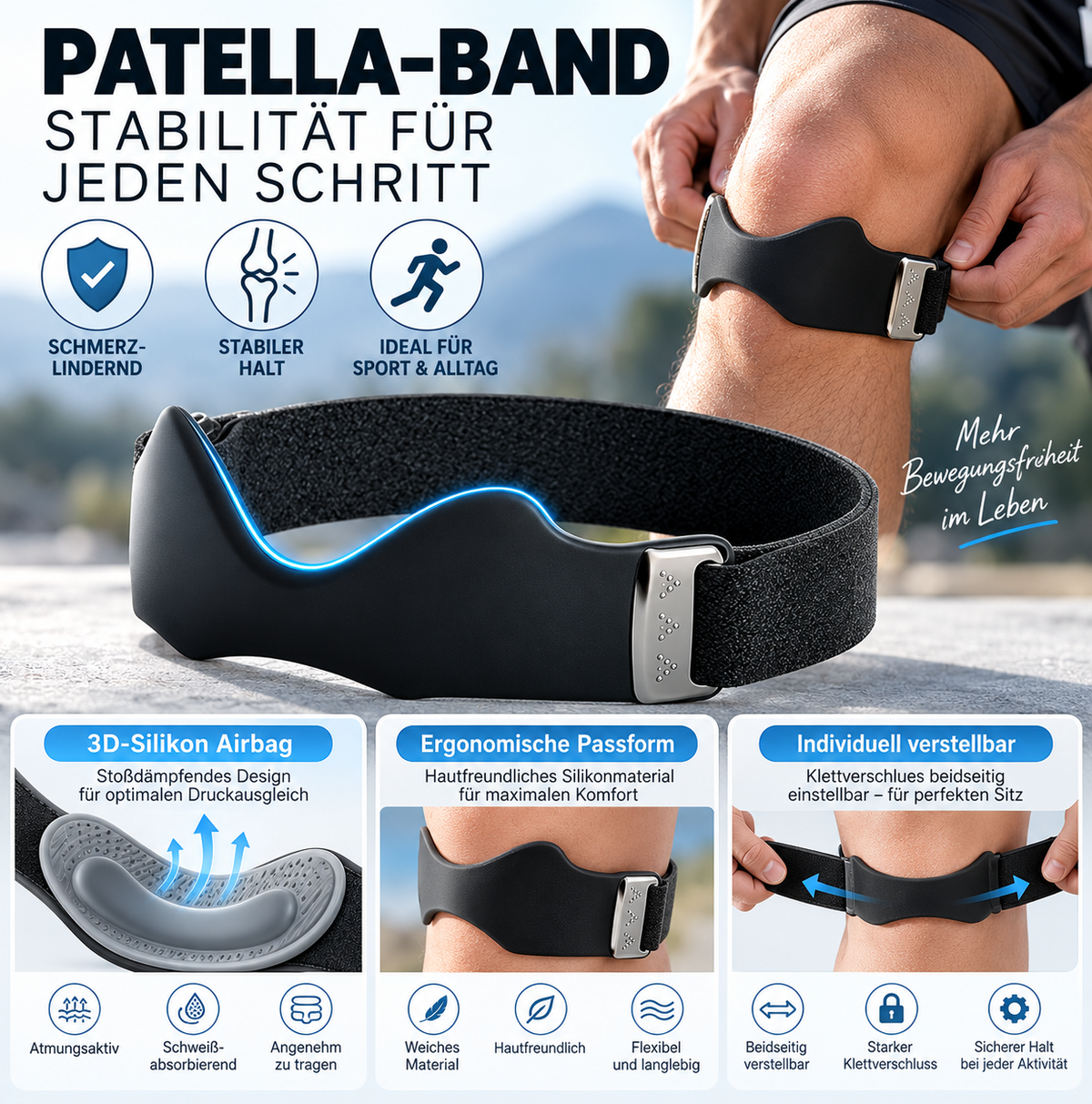 LYVRA KneeFit – Stützendes Knieband für Alltag & Bewegung