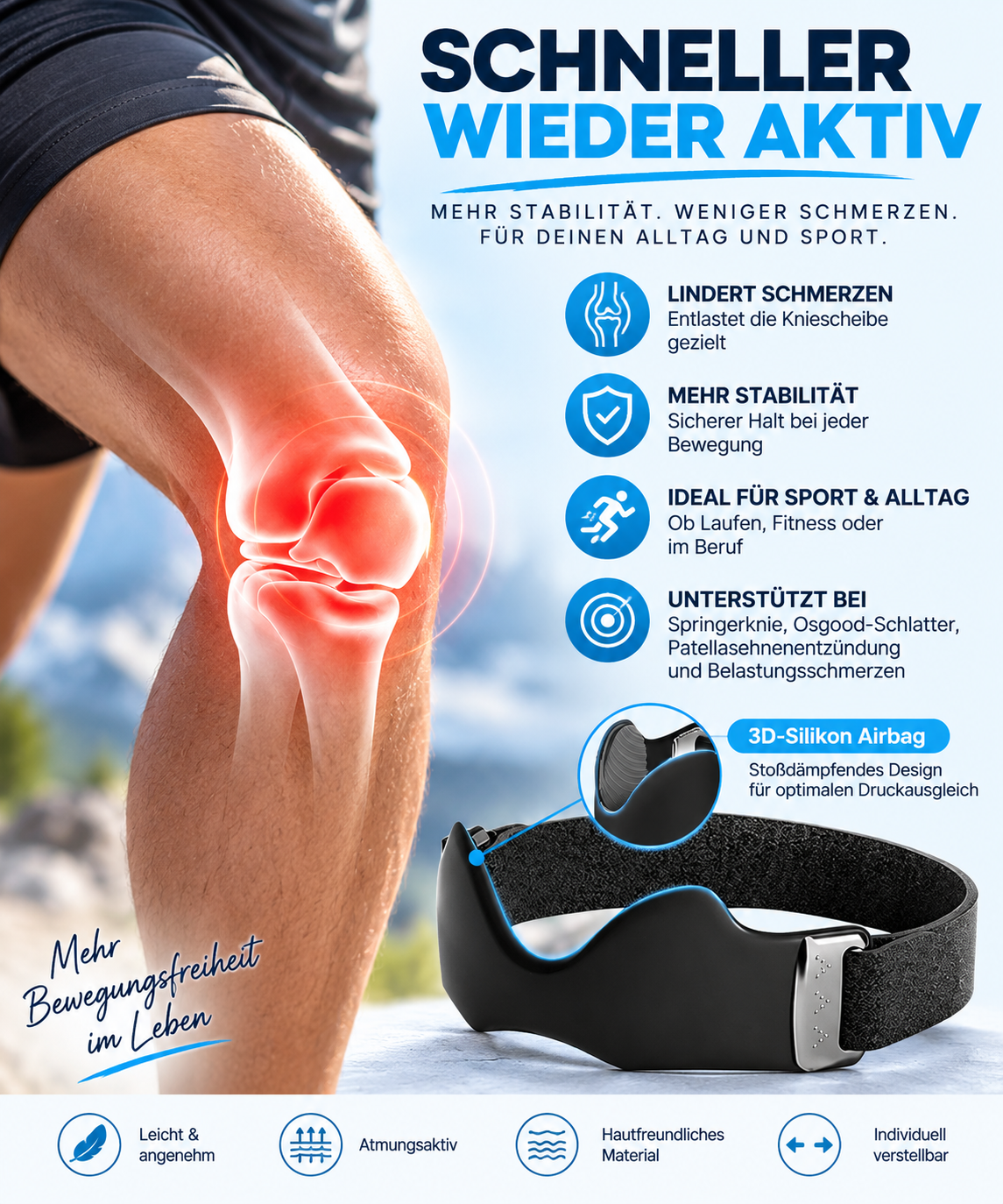 LYVRA KneeFit – Stützendes Knieband für Alltag & Bewegung