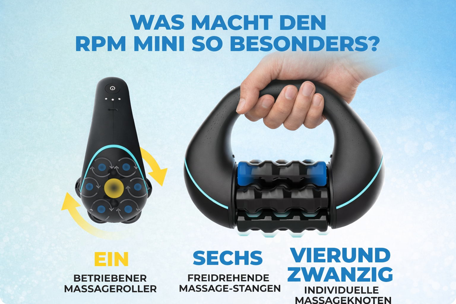 Kompaktes elektrisches Lyvra Massagegerät zur Entspannung verspannter Muskeln und Förderung der Regeneration