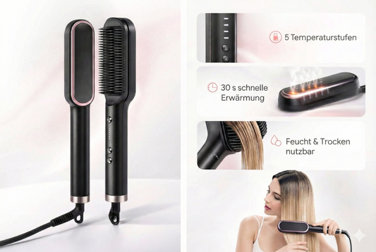 Lyvra GlideBrush – Elektrische Ionen-Glättbürste (Keramik)