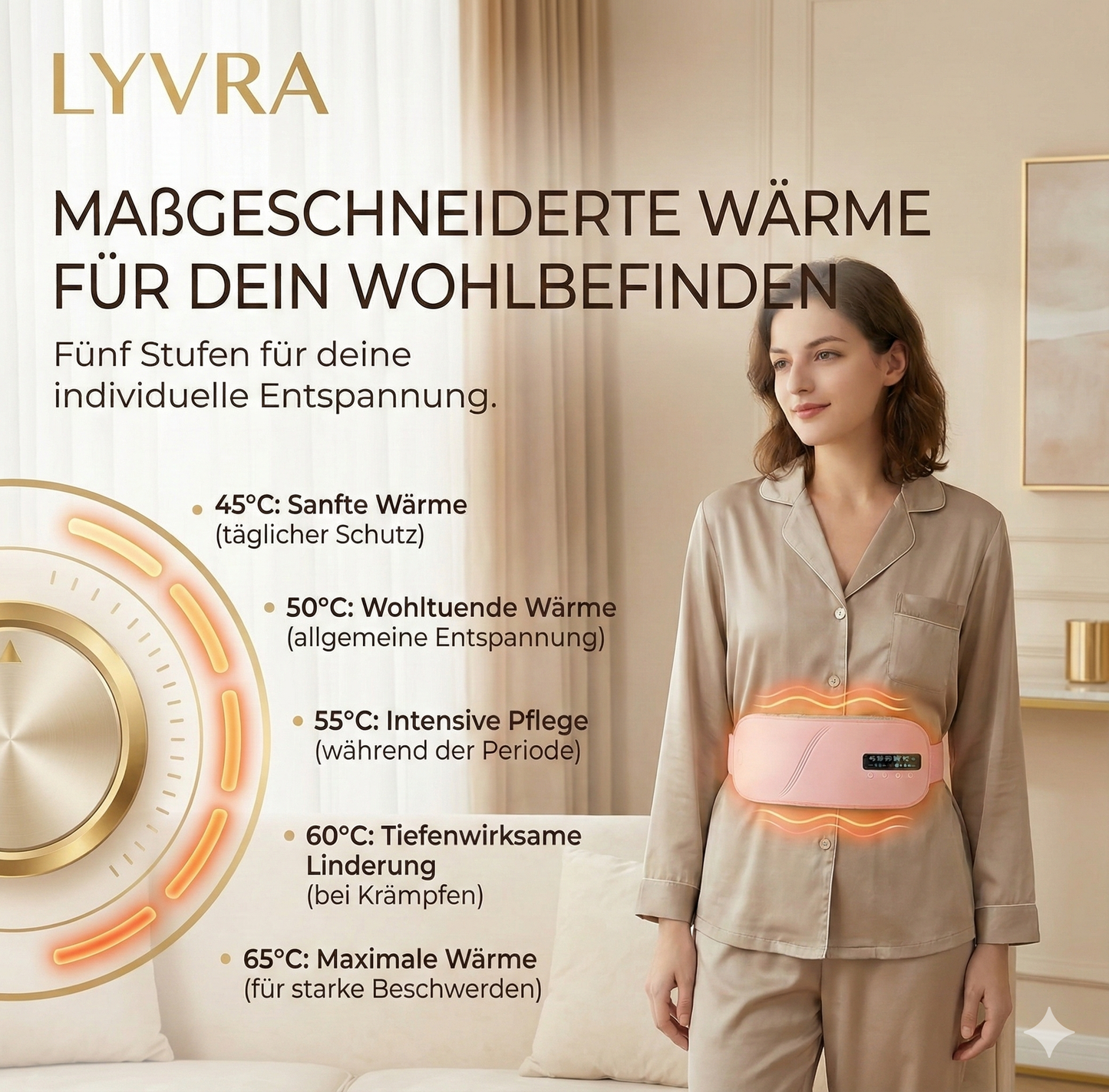 Lyvra LunaBelt™ | Intelligenter Wärme- & Massagegürtel