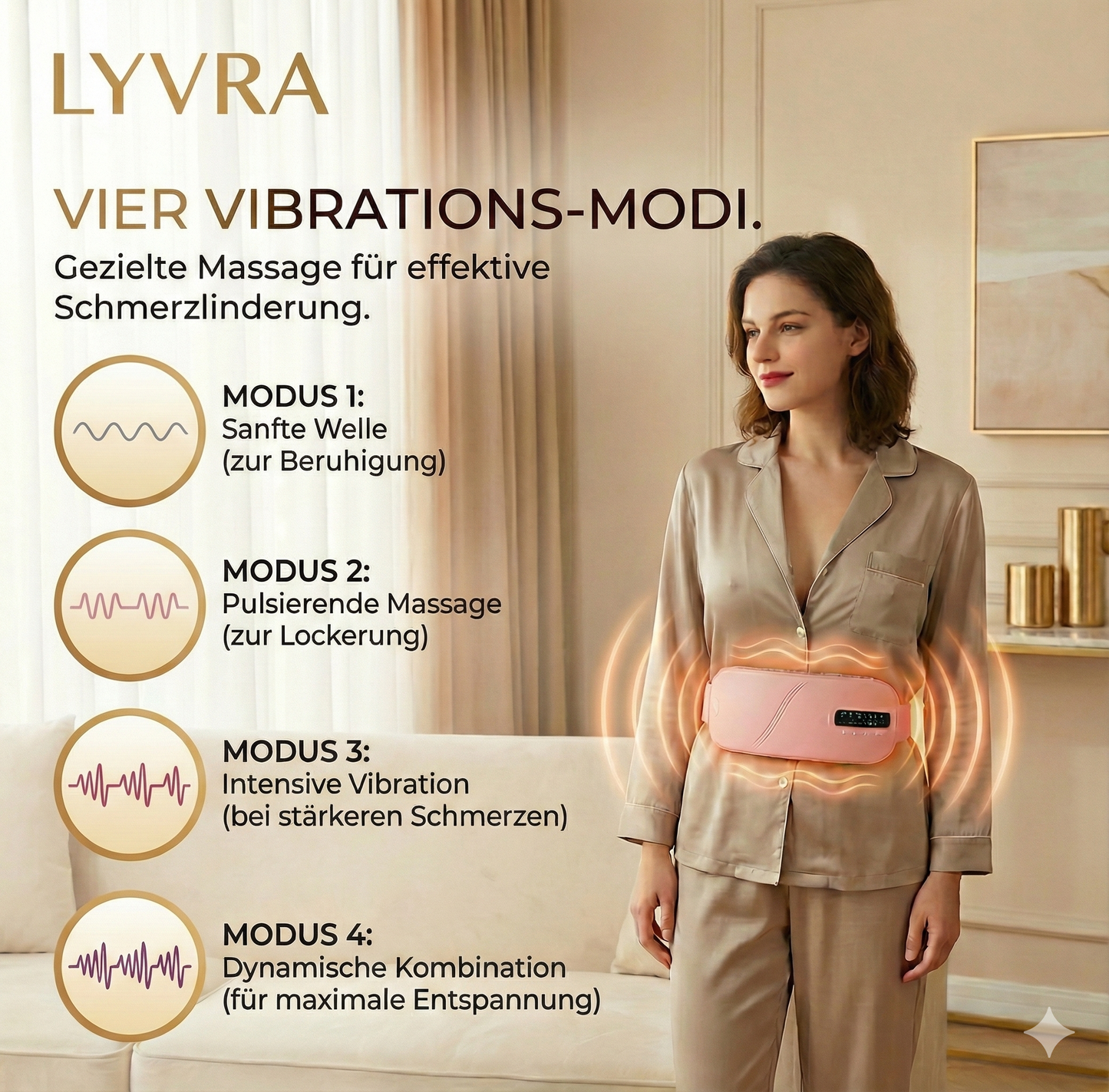 Lyvra LunaBelt™ | Intelligenter Wärme- & Massagegürtel