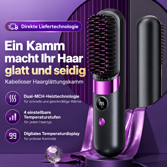 LYVRA SilkGlide | Kabellose Glättbürste mit Display