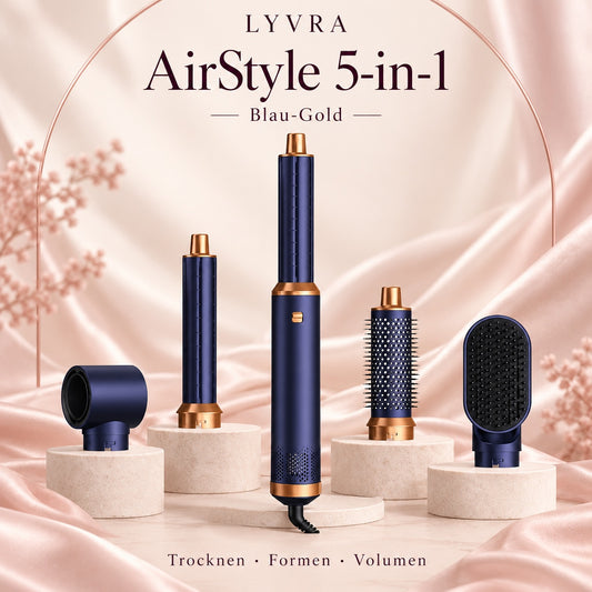 LYVRA AirStyle 5-in-1 | Heißluftbürste mit 5 Aufsätzen