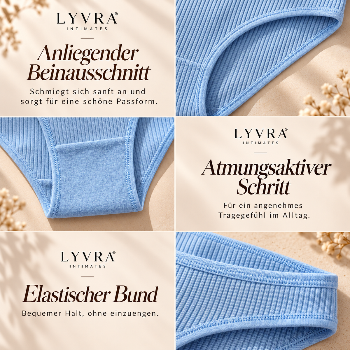 LYVRA Baumwoll-Slips – 7er-Set