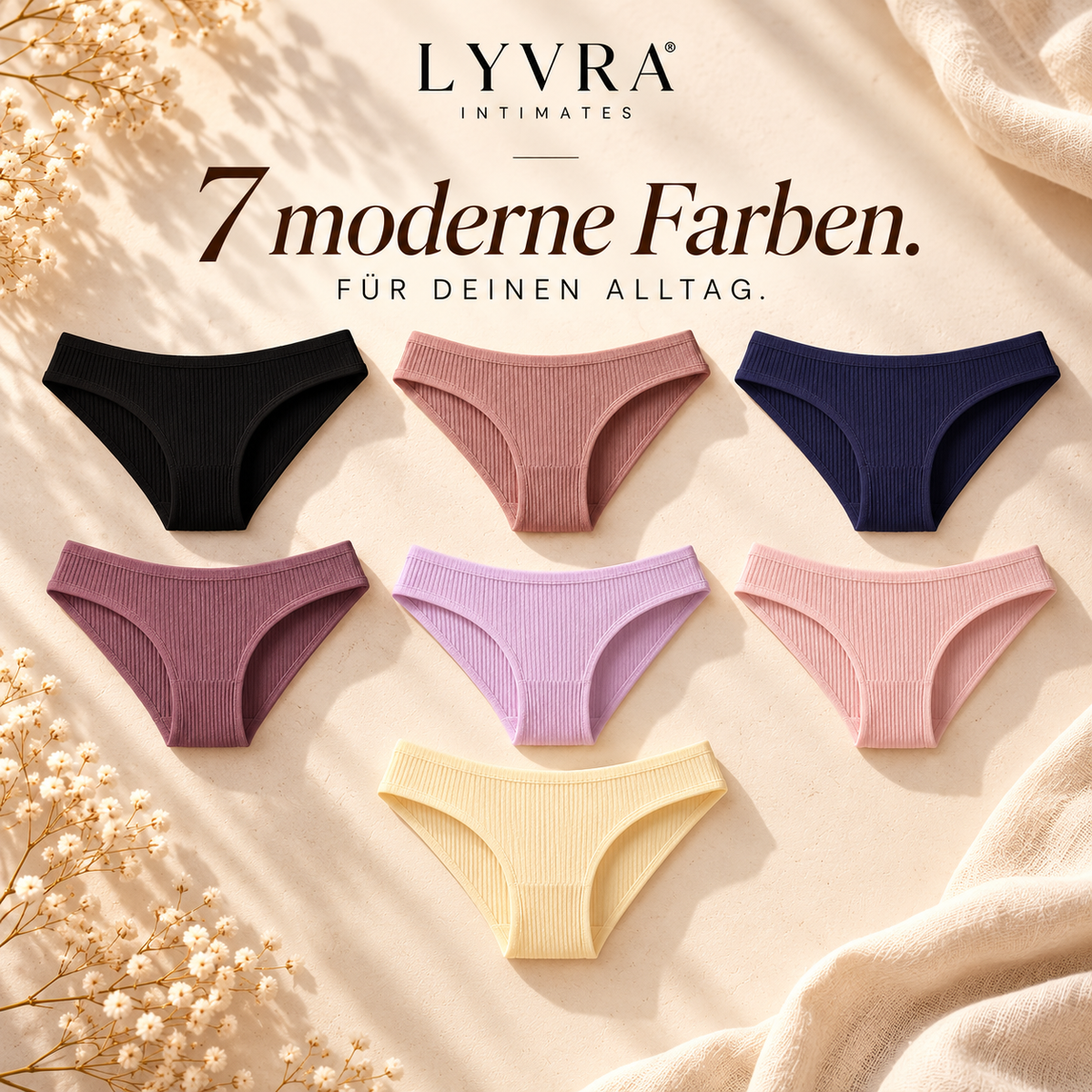 LYVRA Baumwoll-Slips – 7er-Set