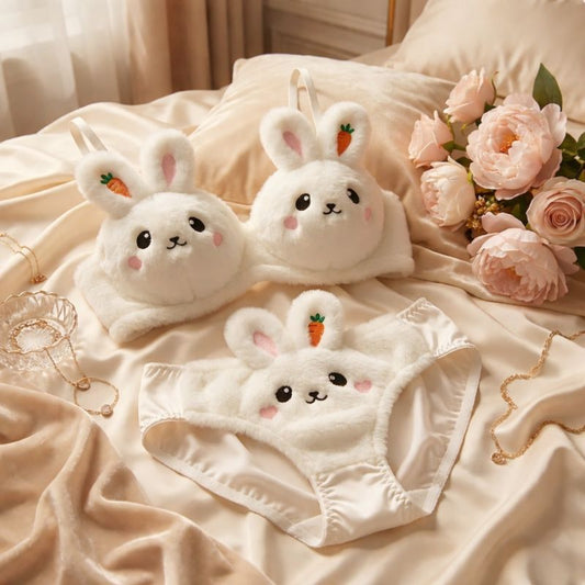 Lyvra Teddy-Lingerie-Set aus flauschigem Material auf Schaufensterpuppe in warmer Lichtstimmung