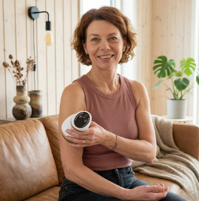 Kundin mit LYVRA Produkt