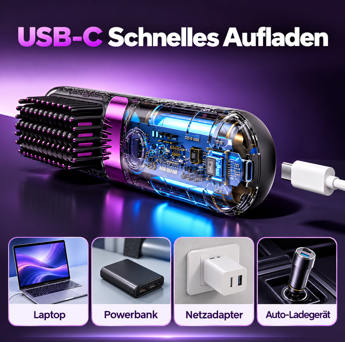LYVRA SilkGlide | Kabellose Glättbürste mit Display