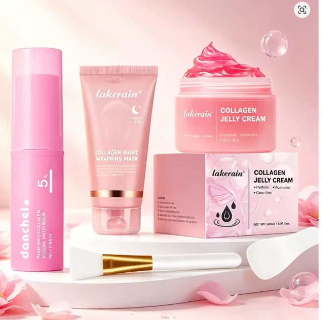 LYVRA RoséCollagen Pflegeset mit Jelly-Creme, Multi Balm und Nachtmaske